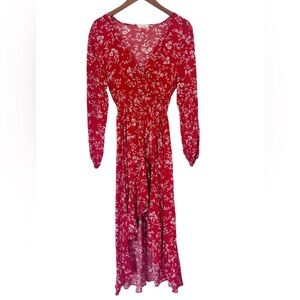 Kormei Floral High-Low Wrap Dress